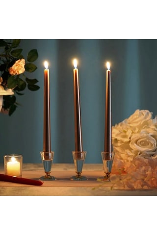 10 Adet Parlak Rose Gold Şamdan Mumu Rose Gold Yılbaşı Mumu Vıp Kalite Rose Gold Dekor Şamdan Mumu Rose Gold Yılbaşı Mumları Rose Gold Şamdan Mumu Renkli