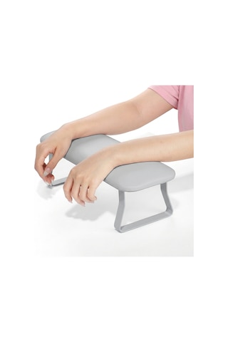 Düz Metal Ayaklı Ergonomik Manikür Sehpası Gri Manikür Kol Desteği H9g