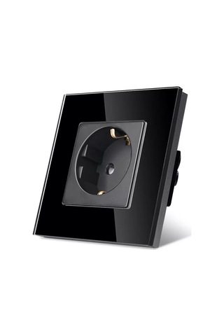 Dealuxx Cam Çerçevenin Tekli Siyah Priz 193877357