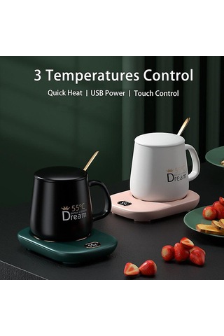 Usb Bardak Isıtıcısı, İçecek Kupaları İçin 3 Sıcaklık Ayarı, Kakao, Çay, Su, Süt İçin, Ev Ofis Kullanımı İçin, Isıtma Yastığı