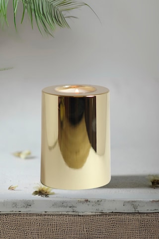 3 Lü Gold Krom Parlak Yüzey Mumluk Dekoratif Tealight Set Mum