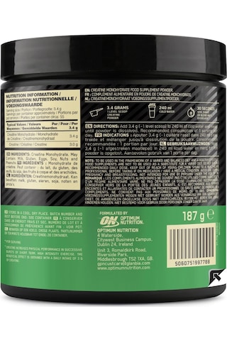 Kreatin Monohidrat Aromasız 187 G 55 Servis Kas Gücü Ve Dayanıklılık Desteği