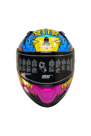 Motoal Ece 22.r06 Sertifikalı Double Vizör Full Face Kask Gongju Pembe Mavi Siyah