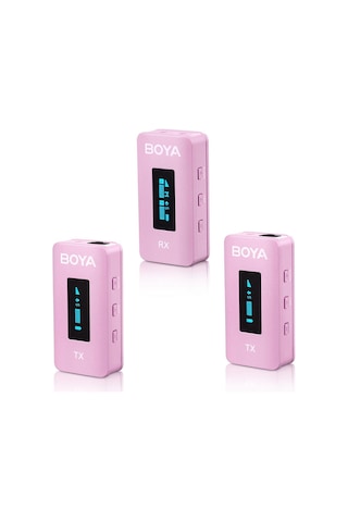 Boya BY-XM6-K2P Kablosuz İkili Yaka Mikrofonu (Pembe)
