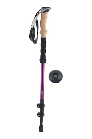 Mor 6061 Alüminyum Alaşımlı Teleskopik Yürüyüş Bastonu Kilitli Mantar Saplı 3 Bölmeli Düz Saplı Yürüyüş Bastonu Diğer