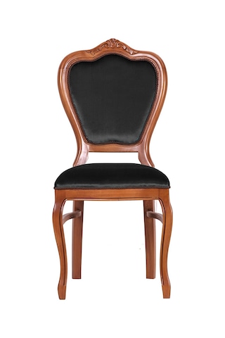 Masifart_Mobilya Masifart Putridus Klasik Oymalı Sandalye Ceviz Füme Kadife