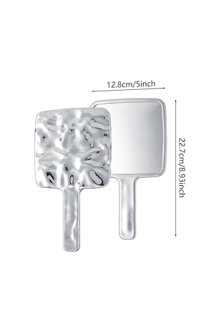 Sıvı Şekil Kare Ayna Mini El Tipi Masaüstü Kozmetik Taşınabilir Makyaj Aynası Seyahat Retro Stil Güzellik Aynası Çanta İçin L