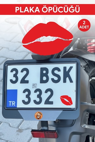 Plaka Öpücük Sticker Etiket Motor Araba 2 Adet