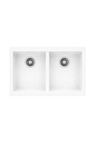 Square Çift Gözlü Tezgah Altı Granit 76x43,5 Evye Gri 115260025