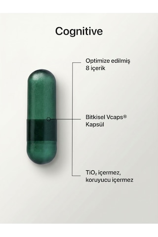 Longify Cognitive Sitikolin, Fosfatidilserin, Safran, Ginkgo Biloba, L-teanin, B2, B6 Ve B12 Takviye Edici Gıda 30 Kapsül