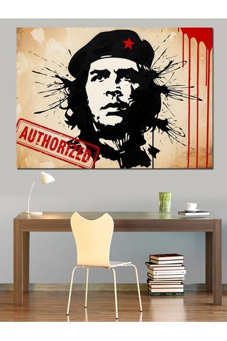 Che Guevara Portre Grafiti Dekoratif Kanvas - Mdf Ahşap Tablo