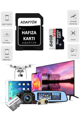 Sprange V30 64 GB U3 Faster Transfer Class 10 4K Hafıza Kartı