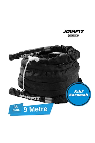 Joinfit Pro Kılıf Korumalı Crossfit Halatı 9m - 38 Mm Siyah