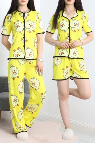 Seka Store Seka Milan 3'lü Pijama Takımı Seti Sarı - 50596.1857. Çok Renkli Seka Store Seka Milan 3'lü Pijama Takımı Seti Sarı - 50596.1857. Çok Renkli