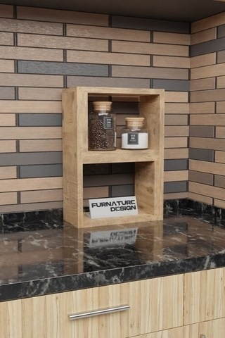 Tezgah Üstü Ayarlı Modüler Puzzle Baharatlık Rafı Atlantik Çam