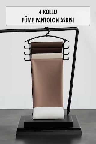 Füme Pantolon Askısı & Dolap Düzenleyici Askı Gri