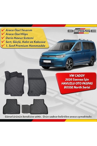 Vw Caddy Paspas Derin Havuzlu 2021 Sonrası BOSSE Premium Paspas