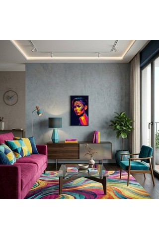 Neon Yüzler Pop Art Kadın Portre Serisi 39 Canlı Renkler Ve Asi Duruş