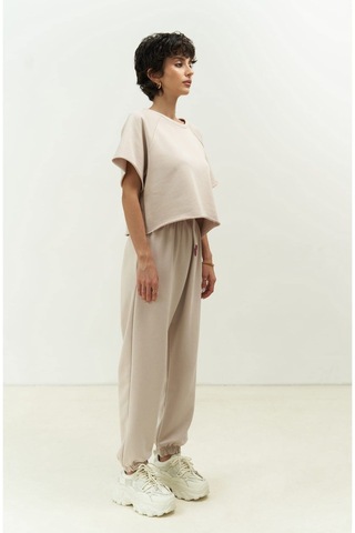 Mai Collection Mai Studios Co. Vero Bej Crop Eşofman Takım Bej