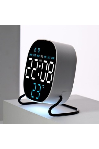 Led Dijital Masa Saati Mavi Derece Çift Alarm Sıcaklık Göstergesi 3 Kademe Parlaklık Modern Saat Diğer