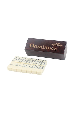 Lüks Ahşap Kutulu Türkiye Logolu Premium Domino Seti 28 Parça 6 Çift Aile Oyunu Yeni Yıl Hediyesi -d