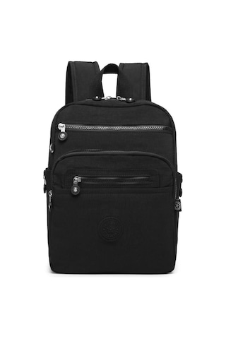 Krinkıl Kumaş Unisex Sırt Çantası 1207 Siyah