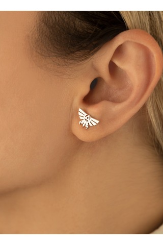 Dkmn Gümüş 925 Ayar Gümüş Zelda Logolu Küpe