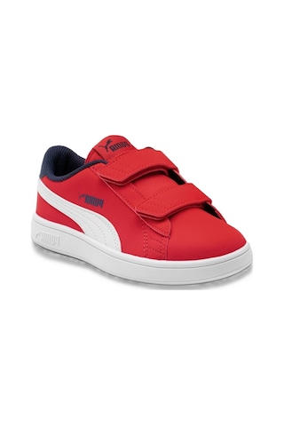 Puma Smash V2 Buck V Ps Kids Sneaker Cırt Bantlı Günlük Çocuk Ayakkabısı Kırmızı Kırmıızı