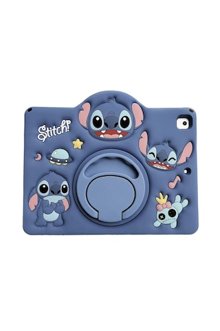 Samsung Galaxy Tab A9 Plus 11 İnç X210 X215 X216 Uyumlu Stitch Standlı Çocuklara Özel Karakter Kılıf Arka Kapak