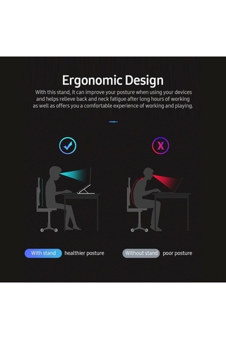 Fastbuy 17 İnç Altı Laptop Tabletler İçin Yükseklik Ayarlanabilir 7 Seviye Katlanabilir Soğutucu Stand Abs+alloy - Pembe