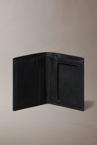 Erkek Monogram Desenli İki Katlı Cüzdan - Siyah Black