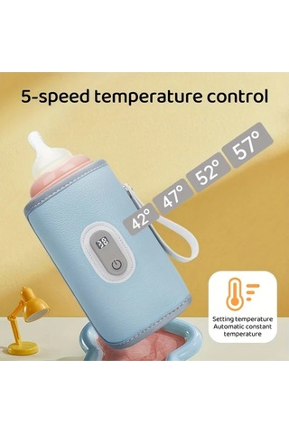 Boatshop1 Yeşil Taşınabilir Dijital Ekranlı Şişe Isıtıcı Usb Isıtma 5 Hızlı Sıcaklık Kontrolü Evrensel Uyumluluk