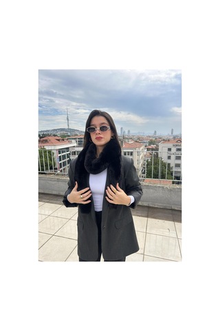 Mollycrush Kadın Peluş Atkı Yumuşak Dokulu, Sıcak Tutan Ve Şık Kış Aksesuarı Siyah