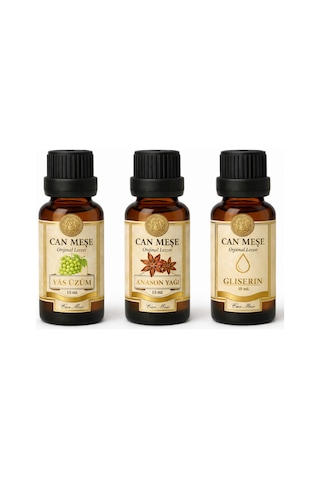 Can Meşe Saf Anason Yağı 15 ML + Yaş Üzüm Aroması 15 ML + Gliserin 15 ML