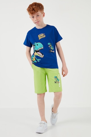 Lela Pamuklu Regular Fit Bisiklet Yaka Şortlu Alt-Üst Erkek Çocuk Takım 6212013 Saks