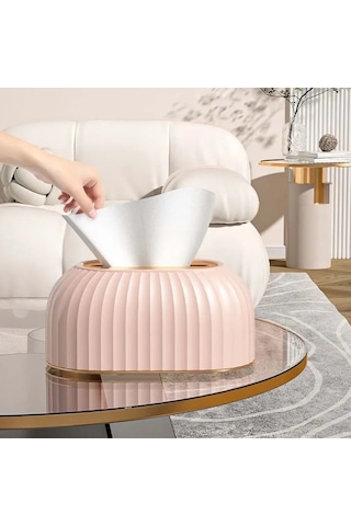 Koyu Yeşil-lüks İskandinav Çizgili Doku Kutusu Tutucu Yüksek Dereceli Tuvalet Kağıdı Kutusu Masa Peçete Tutucu Araba Kağıt Mendil Ev Dekorasyon