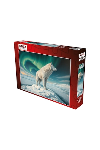 Nova Puzzle 1000 Parça Aurora Altındaki Beyaz Kurt Puzzle