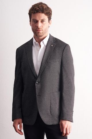 İmza Siyah Mono Yaka Kendinden Desenli Esnek 6 Drop Comfort Fit Classic Ceket 1002255155 Siyah