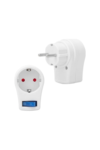 10 Amper - 2510 Watt Tekli Beyaz Anahtarlı Akım Korumalı Priz