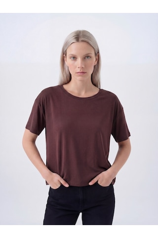 LOFT Regular Fit Kadın Tshirt K.kol Lf2040480 Q1.v1 Kahverengi