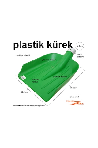 PLASTİK BAHÇE KAR KÜREĞİ SAĞLAM YANAKLI KÜREK ZAHİRE KÜREĞİ KALİT