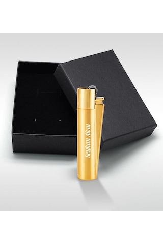 Kişiye Özel Isimli Gold Metal Sigara Tabakası Ve Clipper Çakmak S N11.3050
