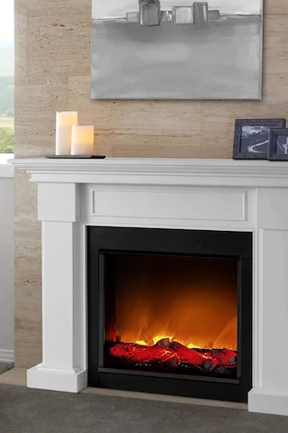 Arif Şömine Dekoratif Elektrikli Yapay Şömine -70x70 Cm - Odun Görünümlü, Kumandalı, Ses Efekli