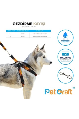 Petcraft Gezdirme Kayışı Tasma Kemer Xl Kırmızı - Sarı