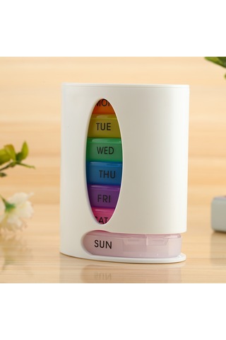 Haftalık Hap Organizatör 7 Gün Hap Kutusu Kasa Tıp Beyaz Diğer