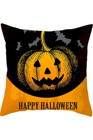 Yaleker Halloween Dekoratif Yastık Kılıfı, Kuru Kayısı Kumaşı, 45x45cm, Yumuşak Ve Dayanıklı, Ev/kahve Dükkanı Dekoru, Farklı Desenler Yastık İçi Dahil Değil Diğer