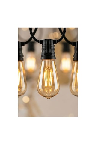 5 Metre Sabit Yanan Modlu 10 Ampul Parti Organizasyon Iç & Dış Mekan 2700k Led Aydınlatma Uzatma Beyaz
