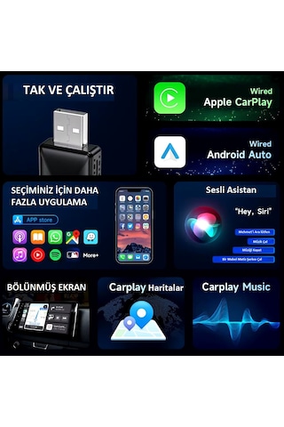 Yate10 Kablosuz Android Auto/car Play Usb Dongle