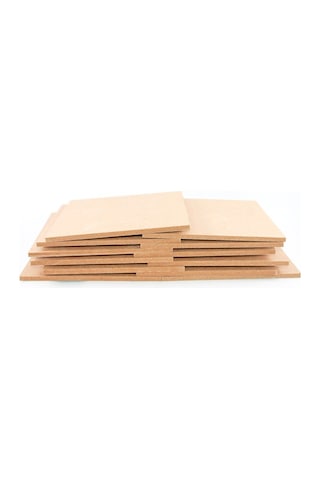 Sunta Kare Tahta Beyaz Kahverengi Hobi Hammadde 15X15 12'Li Paket