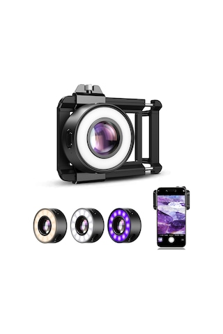 Apexel Apl-ms120 Taşınabilir Klipsli 120x Telefon Mikroskop Büyüteç Ayarlanabilir Parlaklık Led Aydınlatma